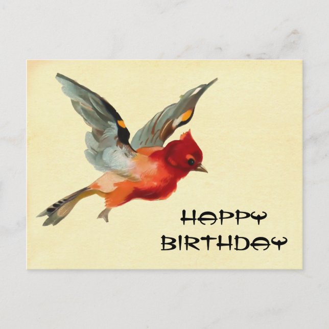 Carte Postale Vintage Joyeux anniversaire (Devant)