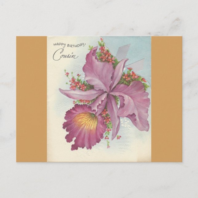 Carte Postale Vintage Joyeux Cousin d'anniversaire (Devant)