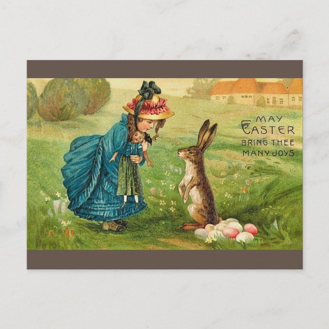 Carte postale vintage Joys de Pâques (Devant)