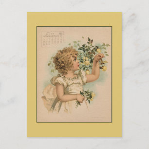 Carte Postale Vintage juin 1891 dessin de beaux enfants