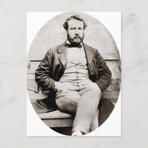 Carte Postale Vintage Jules Verne Portrait Photographie