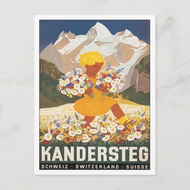 Carte Postale Vintage Kandersteg Suisse (Devant)