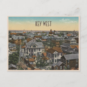 Carte Postale Vintage Key West vue aérienne des maisons