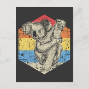 Carte Postale Vintage Koala Art Amoureux des animaux australien