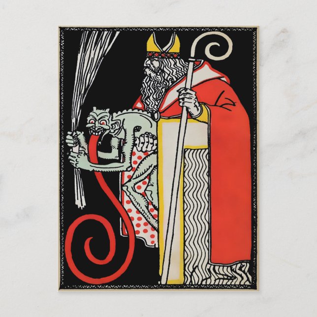 Carte postale vintage Krampus (Devant)