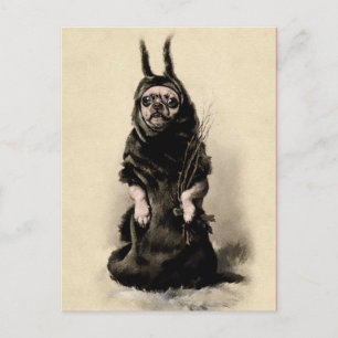 Carte postale vintage Krampus Chien