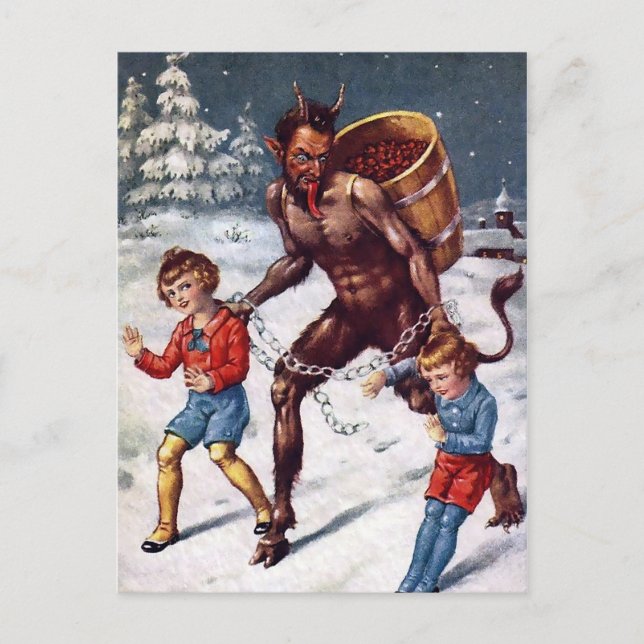 Carte postale vintage Krampus Christmas (Devant)