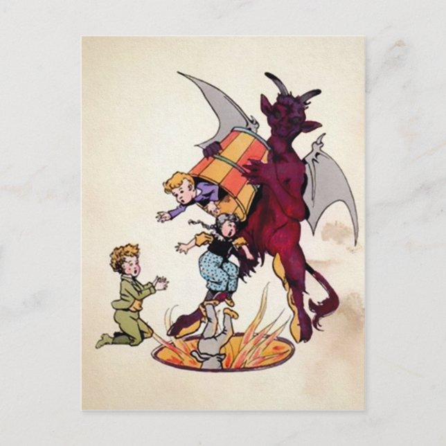 Carte Postale Vintage Krampus Devil (Devant)