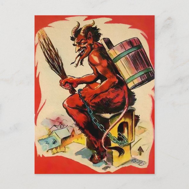 Carte Postale Vintage Krampus Devil (Devant)
