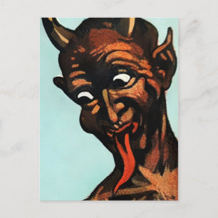 Carte postale vintage Krampus Face