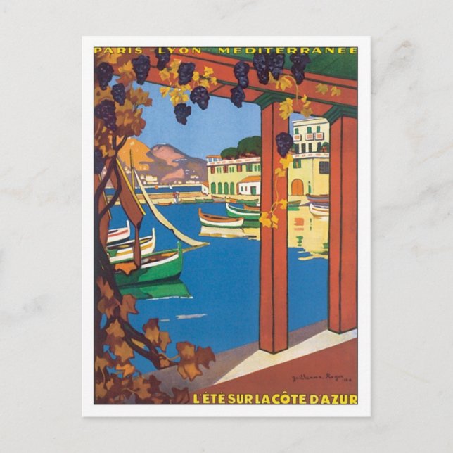 Carte Postale Vintage La Côte D'azur (Devant)