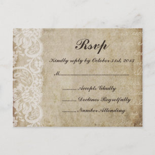 Carte postale vintage Lace Old World RSVP