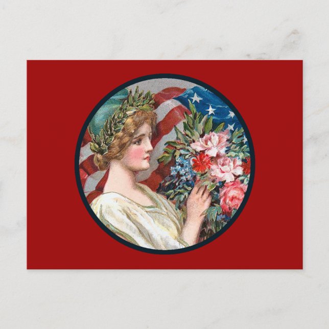 Carte postale vintage Lady Liberty (Devant)
