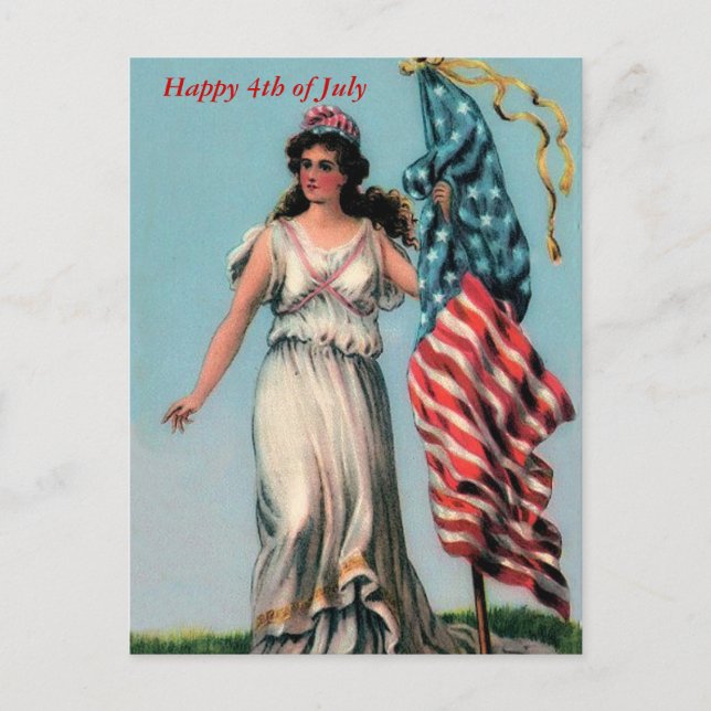 Carte Postale Vintage Lady Liberty (Devant)