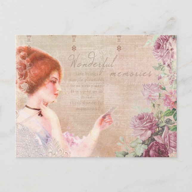 Carte postale vintage Lady Wonderful Memories Ephe (Devant)