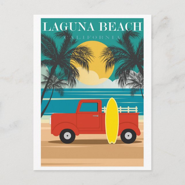 Carte Postale Vintage Laguna Beach California Travel (Devant)