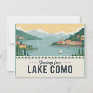 Carte postale vintage Lake Como   Salutations de