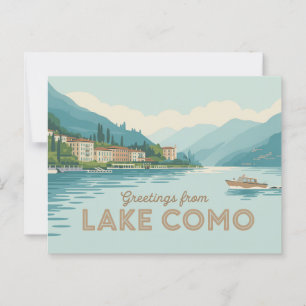 Carte postale vintage Lake Como   Salutations de