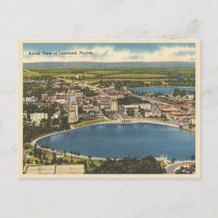 Carte Postale Vintage Lakeland Floride vue aérienne