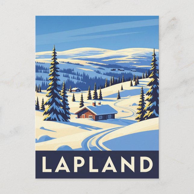 Carte Postale Vintage Laponie Finlande Voyage (Devant)