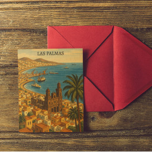 Carte Postale Vintage Las Palmas, Gran Canaria City View