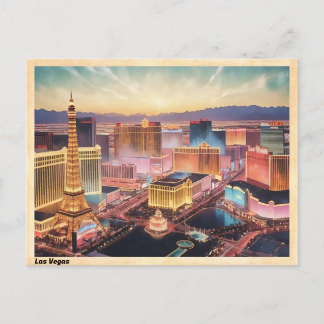 Carte postale Vintage Las Vegas Skyline (Devant)