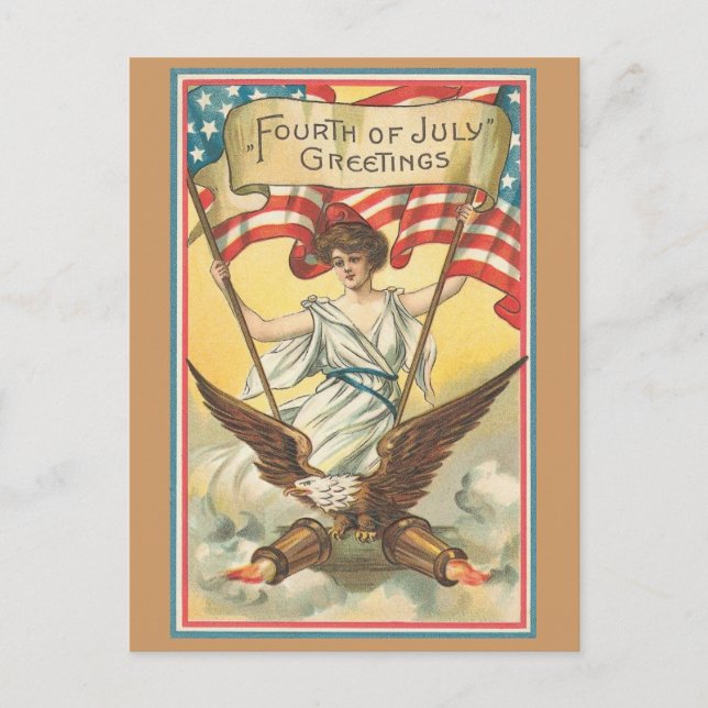Carte Postale vintage le 4 juillet (Devant)