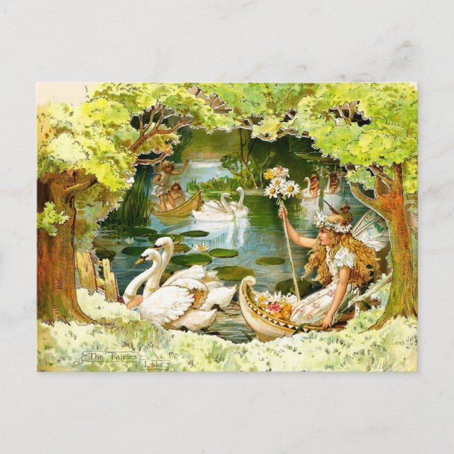 Carte Postale Vintage Le Lac Fairies (Devant)