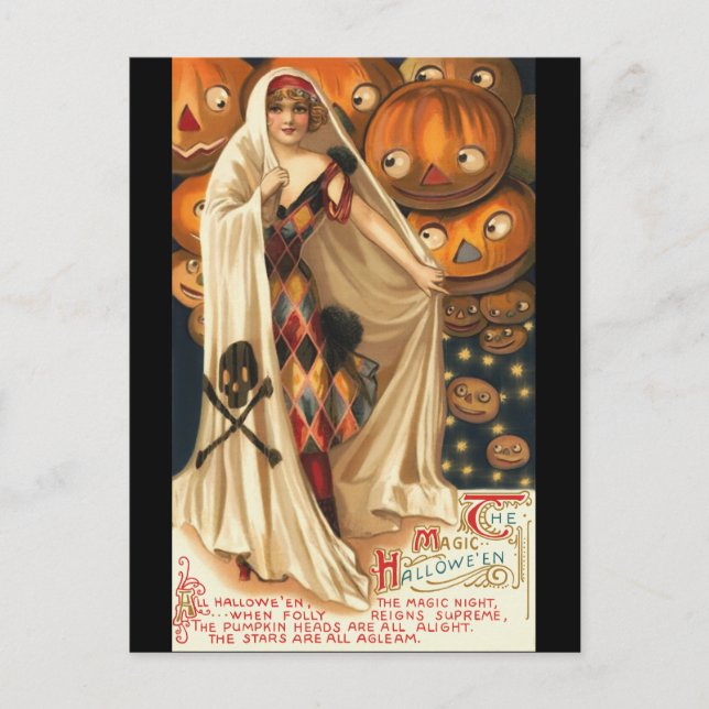 Carte Postale Vintage L'Halloween magique (Devant)