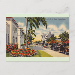 Carte postale vintage Lincoln Road Miami Beach Flo