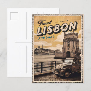 Carte Postale Vintage lisbon portugal cadeaux de voyage et souve