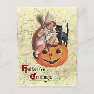 Carte postale vintage Little Witch Vol Plans