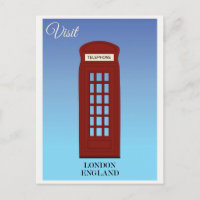 Vintage Londres Angleterre Red Phone Booth Travel