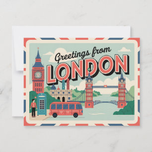 Carte postale vintage Londres   Salutations de Lon