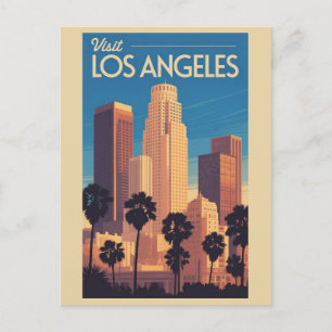 Carte Postale Vintage Los Angeles Californie Ciel de la ville