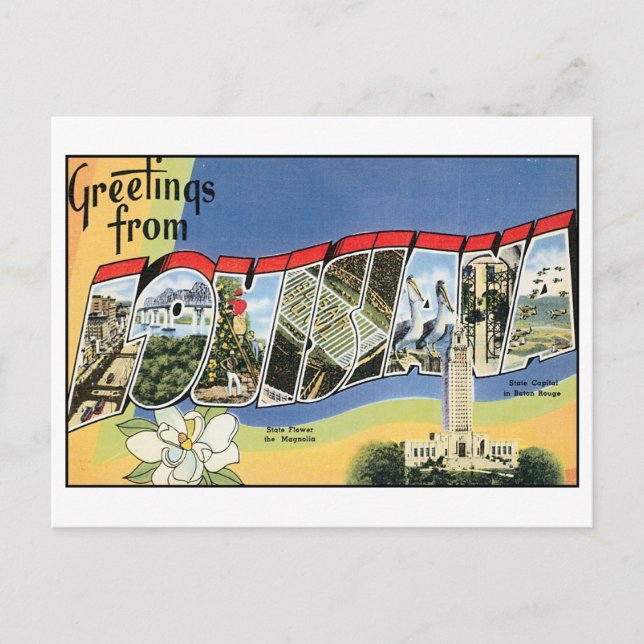 Carte postale vintage Louisiane (Devant)