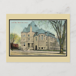 Carte Postale Vintage Lowell MA Memorial Hall library