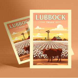 Carte Postale Vintage Lubbock Texas
