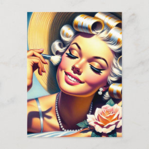 Carte Postale Vintage magnifique portrait de fille