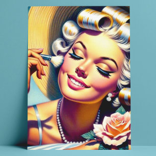 Carte Postale Vintage magnifique portrait de fille