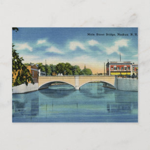 Carte Postale Vintage Main Street Bridge Nashua NH