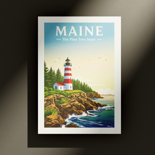 Carte Postale Vintage Maine (Créateur téléchargé)