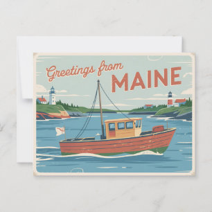 Carte postale vintage Maine   Salutations du Maine