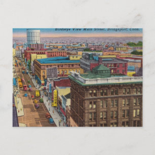 Carte Postale Vintage, Mainstreet, Bridgeport, Connecticut