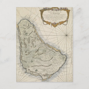 Carte Postale Vintage Map of Barbados