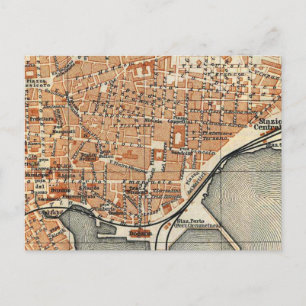 Carte Postale Vintage Map of Catania Italy