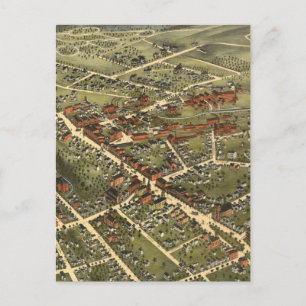 Carte Postale Vintage Map of Danbury Connecticut