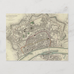 Carte Postale Vintage Map of Frankfurt Germany