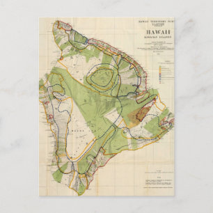 Carte Postale Vintage Map of Hawaii Island (1906)