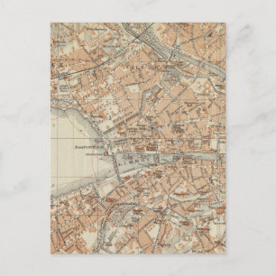 Carte Postale Vintage Map of Zurich Switzerland